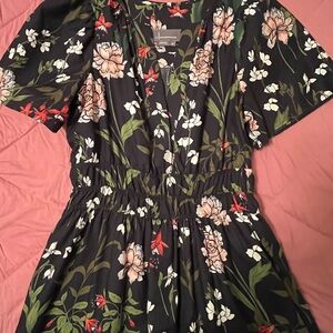 Anthropologie Somerset Black Floral Maxi Dress